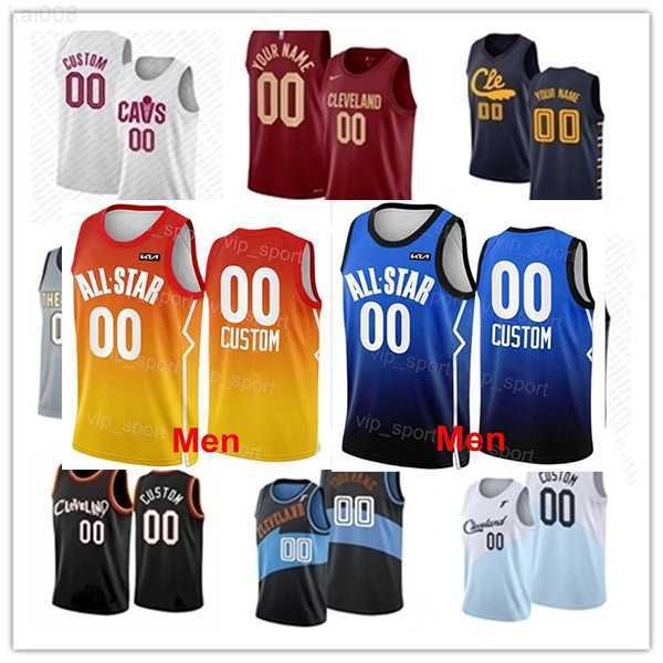 

2023 all-star men women youth cleveland''cavaliers''custom donovan 45 mitchell 10 darius garland 21 mamadi diakite 4 eva, Black;red