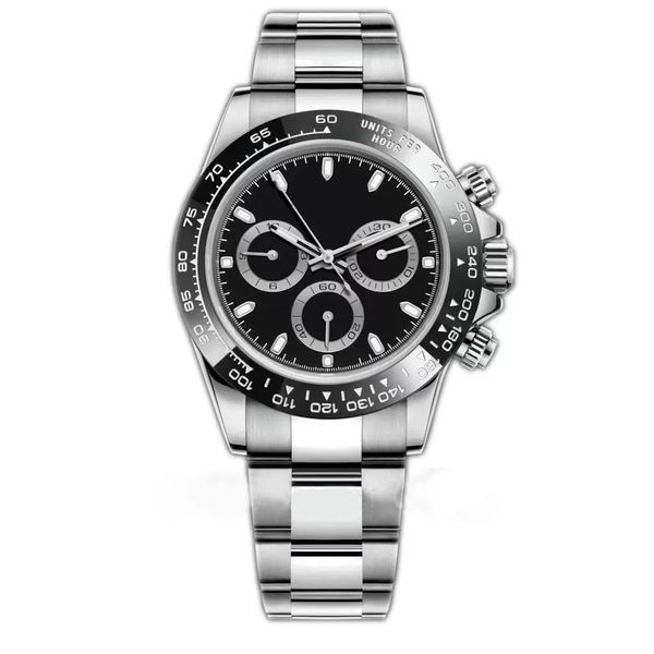

luxury men's automatic sports watch full sapphire glass tona series m116519 black dial ceramic ring stainless steel steel band master m, Slivery;brown