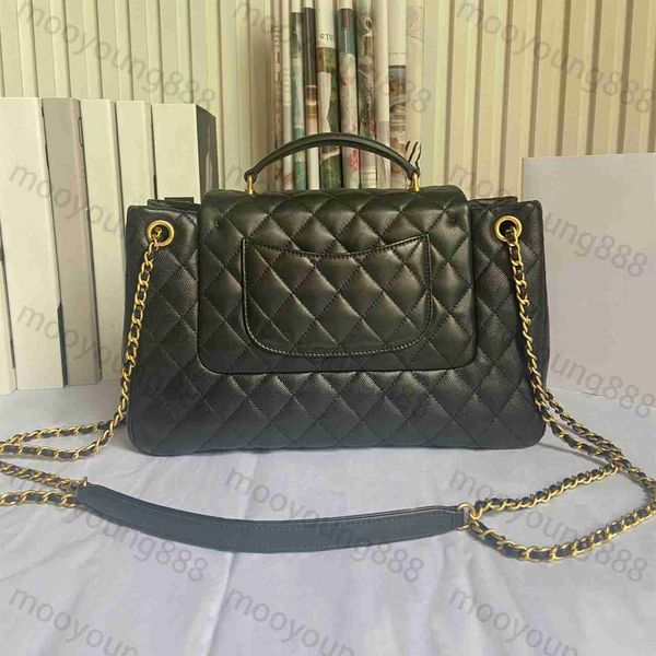 

tier mirror quality luxury designer stitching briefcase small bags real leather caviar quilted flag bag crossbody shoulder black gold