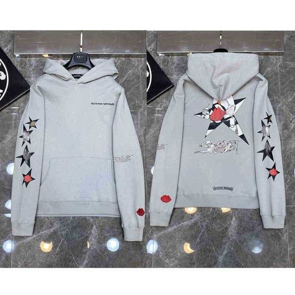 

mens luxury fashion sweatshirts designer hoodies ch classic zipper hooded sweater cross flower pullover sanskrit pattern casual coat women, Black