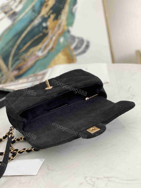 

tier quality luxury designer 23cm quilted small flap bags women denim purses classic crossbody large black shoulder gold chain bag