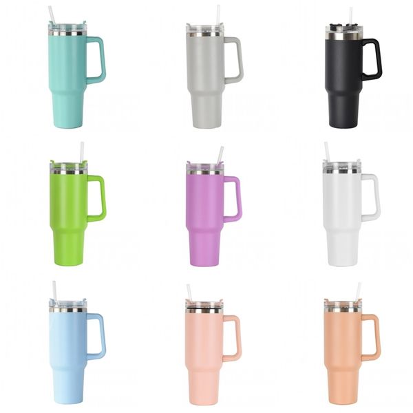

outdoor 40 oz tumbler cups water bottles with straws travel sport reusable household items large capacity beer mug vacuum insulated drinking