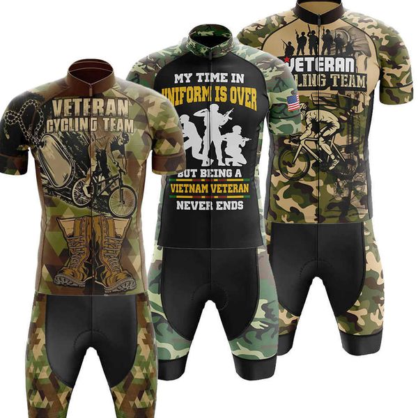 

2022 veteran cycling team camoflage cycling jersey set cycling clothing bike shirts suit bicycle bib shorts mtb maillot cyclisme, Black;red