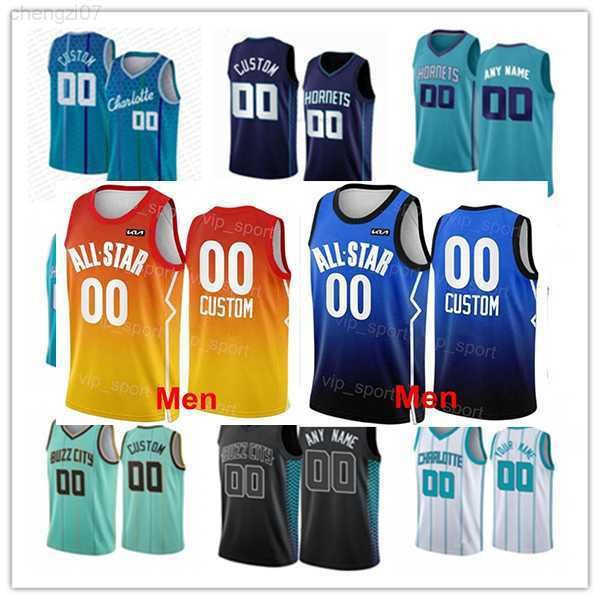 

2023 all-star charlotte''hornets''custom mens womens youth 0 miles bridges 1 lamelo ball 3 terry rozier 20 gordon haywar, Black;red