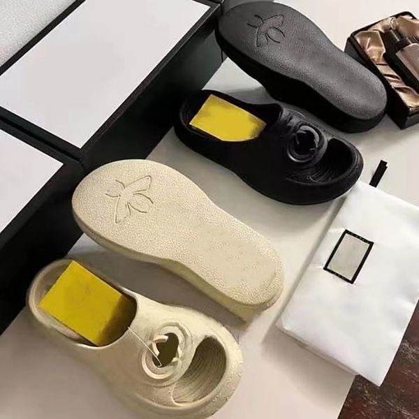 

2023 men's slippers on sandal women's platform sandals perforated g sandal hollow shoes jelly colors high heel summer rubber lug s, Black
