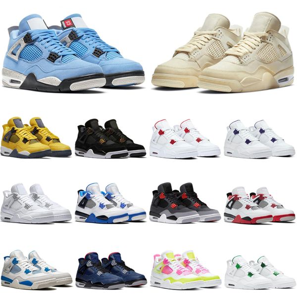 

jumpman military black men women basketball shoes 4 4s retro cat red thunder sail university blue oreo fire pure money midnight navy mens sn