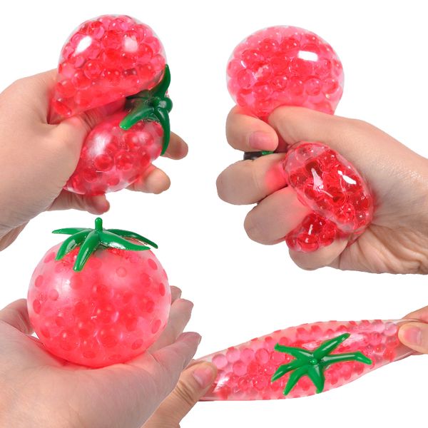 

Squishy Tomato Fidget Toy Water Beads Squish Ball Anti Stress Venting Balls Funny Squeeze Toys Stress Relief Decompression Toys Anxiety Reliever