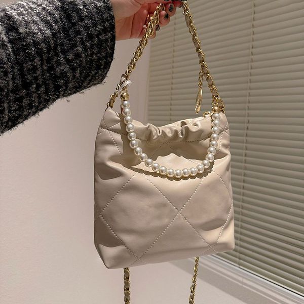 

pearl portable gold coin women classic shoulder bag with clutch large diamond lattice leather designer bags wallet card holder luxury purse