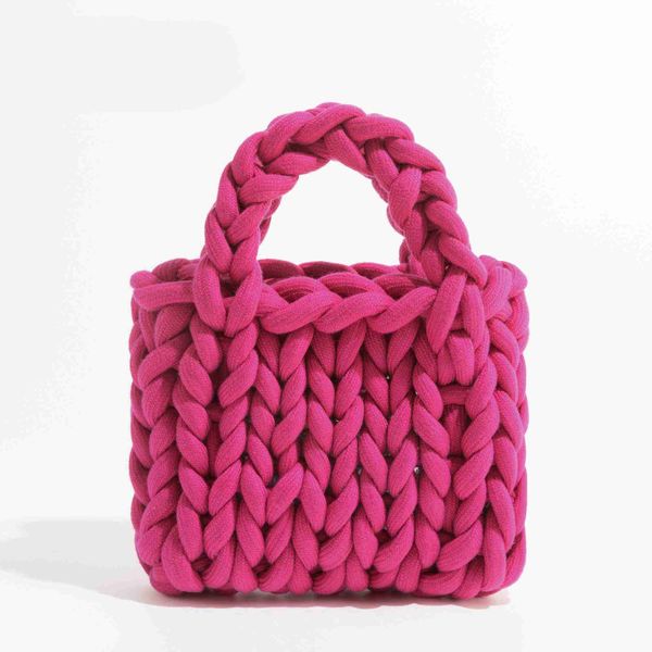 

fashion thick rope woven women handbags designer knitted small tote bag handmade hand bags casual shopper purses 2023 sac 230129