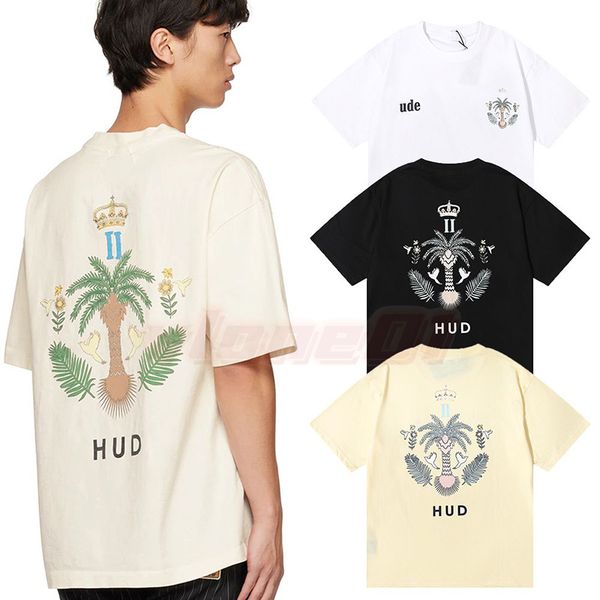 

men womens new summer t shirt mens fashion coconut crown print t shirts street wear short sleeve clothing size s-xl, White;black