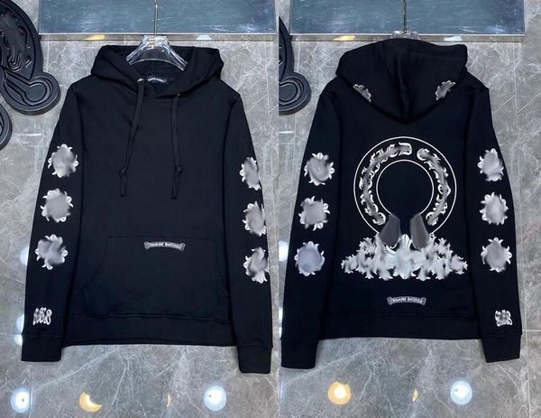 

fashion luxury women's jackets designer zipper sweatshirts heart horseshoe cross print brand ch hoodies women chromes coat casual pullo, Black