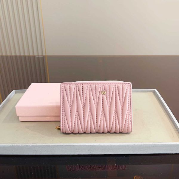 

new wallets women designer purse wallet cardholder key pouch mens card holders leather luxury bag black pink wallet fashion letters designer, Red;black