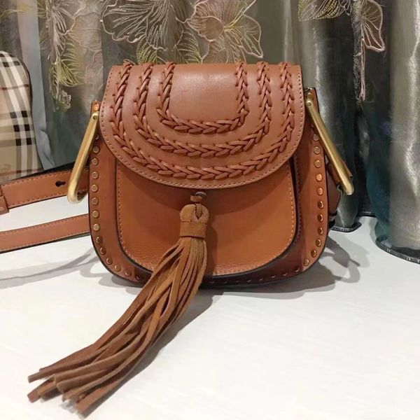 

cowhide vintage luxury designer husdon totes saddles tassel bag mens fashion travel pochette shoulder bags women's leather famous handb