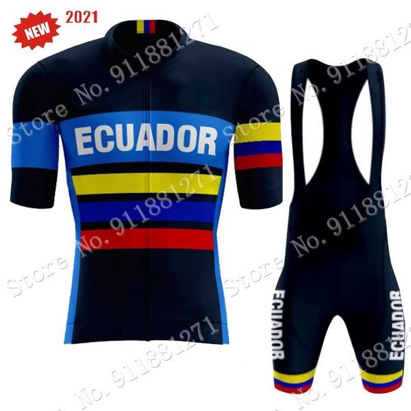 

new ecuador 2021 cycling jersey set men cycling clothing summer road bike shirts suit bicycle shorts mtb maillot culotte ropa, Black;red