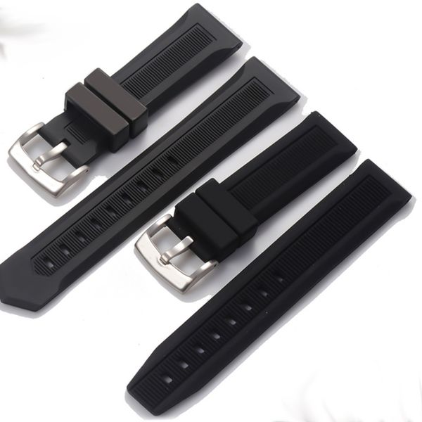 

watch bands luxury men black nature watchband 20mm 22mm silicone rubber watches band belt for tag strap carrer for heuer buckle drive timer, Black;brown