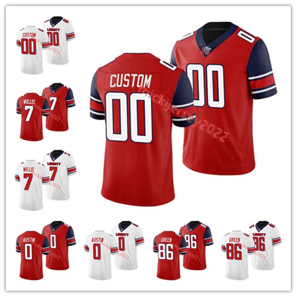

liberty football jersey custom stitched mens youth ahmad walker dennis osagiede jaivian lofton tyren dupree robert rahimi x'zauvea gadl, Black