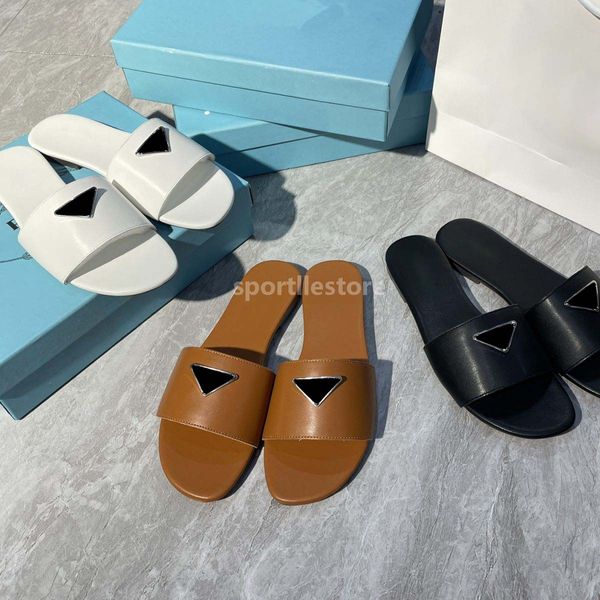 

2022luxuries prada pradas designer women's slippers sandals shoes slide summer fashion wide flat flip flops size 35-41, Black