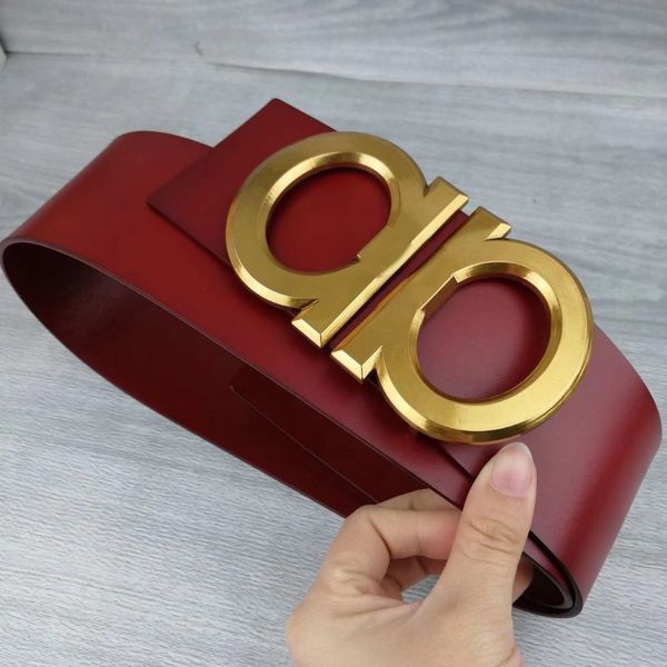 

the latest 2023 fashion designer classics brand belt wide 7cm ladies leisure letter big gold buckle luxury belts package mail, Black;brown