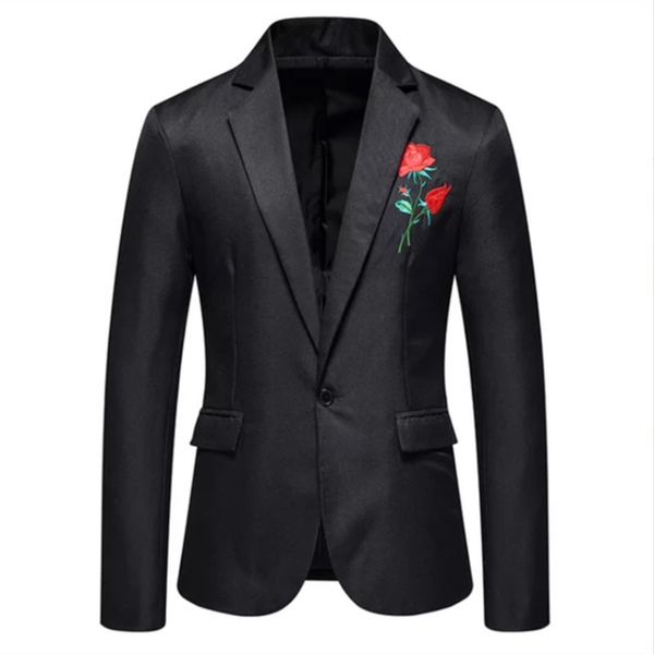 

handsome groomsmen rose decorations groom tuxedos mens wedding dress man jacket blazer prom dinner 2 piece suit jacket pants tie 468, Black;gray