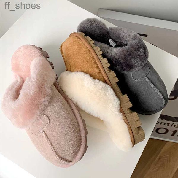 

2023 sheet fur shoes star slippers cotton slippers wear female tou drag, Black