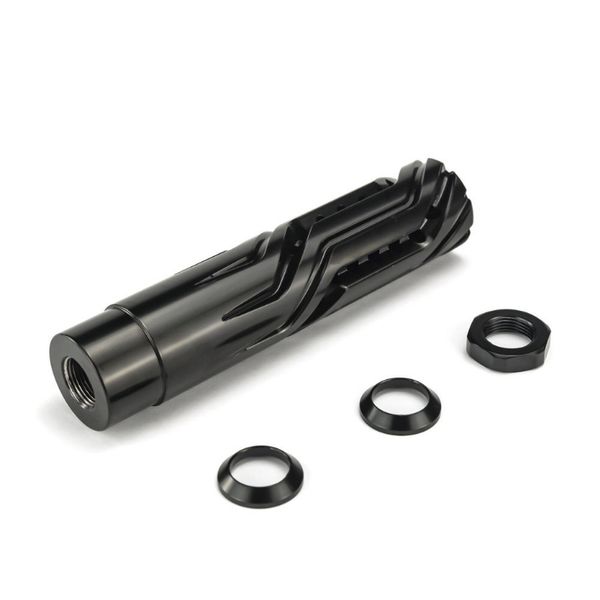 

compensator stainless steel 1/2x28 muzzle brake 28 port 7.1mm hole for .22 /.223 / 5.56