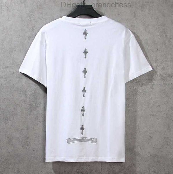 

men's fashion luxury t shirt brand short sleeve tees men women sanskri letter couple t-shir sweashir horseshoe flower polos cross tee, White;black
