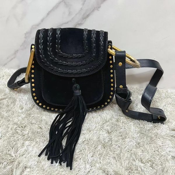 

famous husdon totes saddles tassel bag crossbody handbag cowhide women's mens fashion vintage luxury designer travel pochette shoulder