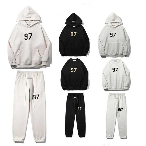 

fall/winter half zipper designer hoodie ess warm hooded hoodies sweater suit men womens fashion streetwear pullover sweatshirts loose agt0, Black