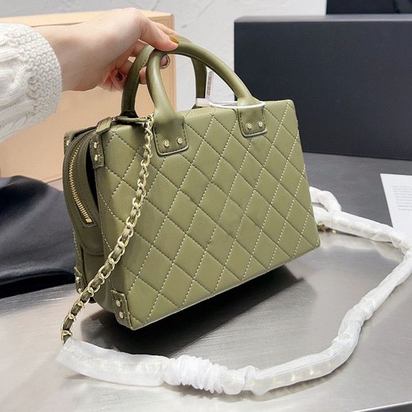 

portable trunk luxury women crossbody cosmetic bag large capacity diamond lattice leather quilted classic handbag designer card holder suitc