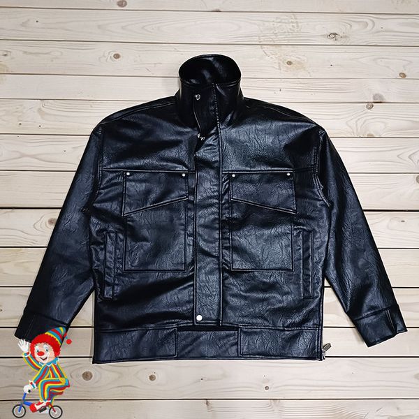 

men's jackets heavy manufacturing arnodefrance motorcycle zipper coat multi pocket functional leather jacket 230130, Black;brown