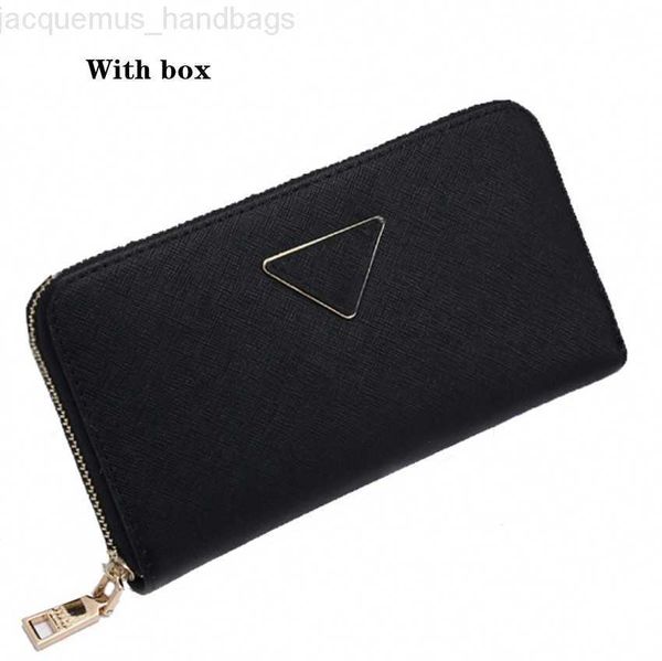 

prad designers classic standard wallets box packaging purse handbag credit card holder fashion men and women clutch wristlet walket with 6 p