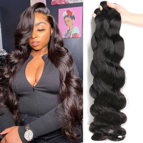 

lace wigs body wave 30 32 34 inch remy brazilian hair water weave human bundles natural color 100% tissage 230106, Black;brown