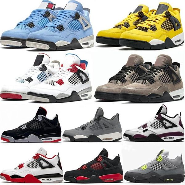 

basketball shoes 4s jumpman 4 mens women university blue black cat white cement fire red cool grey motorsports sport sneaker train243o