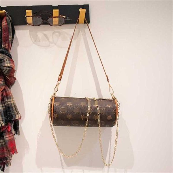 

2023 vintage bag speedy handbag gold chain shoulder bags pu leather 2 straps handbags ladies hobo tote can stamping luxurys designers womens, White