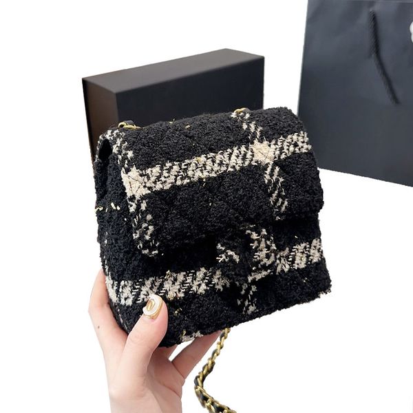 

classic cf flap tweed mini crossbody bags france brand fashion quilted matelasse chain bag women serial number shoulder bag purse designer h