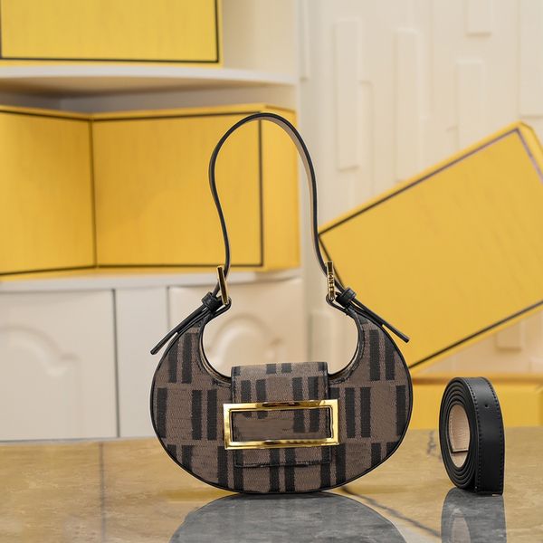 

mini crescent bag cookie designer bag shoulder half moon bags women crossbody underarm shop bags handbags purse canvas cowhide genuine leath