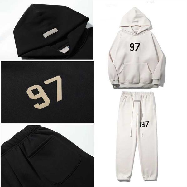 

ess designer men hoody essentials hoodies pullover silicone three-dimensional signs sweatshirts loose long sleeve hooded jumper mens cotton, Black