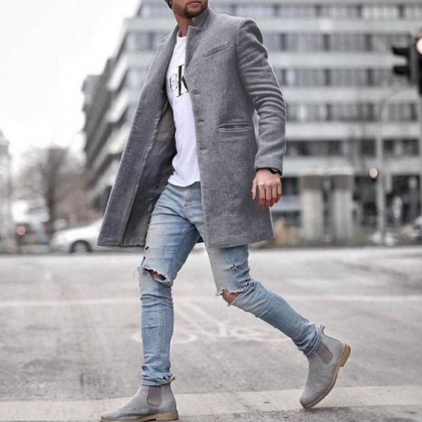 

men's wool blends brand s coat casual winter 6 colors s formal trench jacket plus size s-3xl outdoor 230130, Black