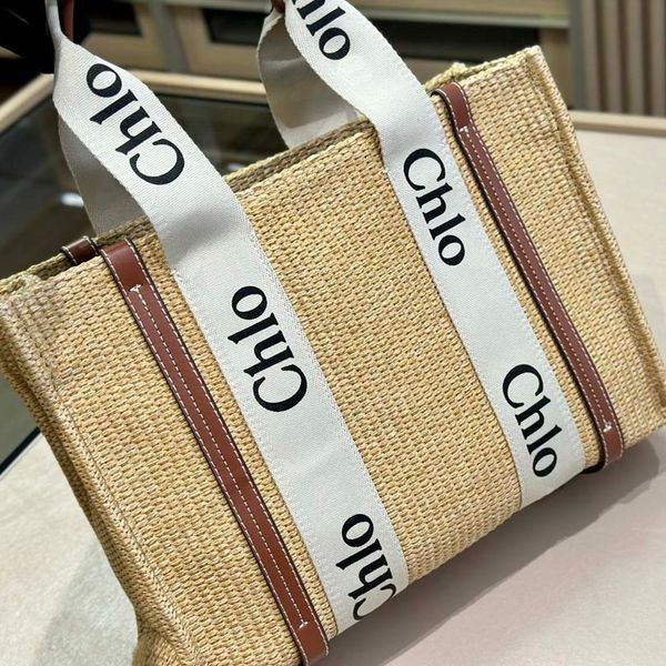 

bags totes handbag designer bag comen classic imitation brand woven large-capacity letter one-shoulder beach bag versatile chain commuter pa