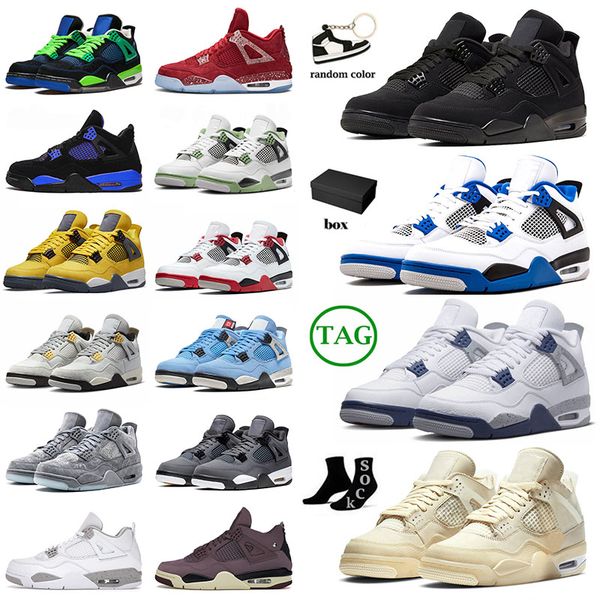 

2023 with box 4 basketball shoes jumpman 4s men women black cat seafoam travis purple cool grey bred canvas doernbecher shimmer kaws mens tr