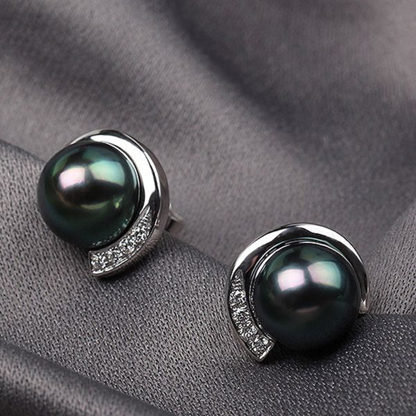 

stud black angel luxury black pearl 925 silver earrings women cz fashion jewelry wedding christmas gift 230130, Golden;silver