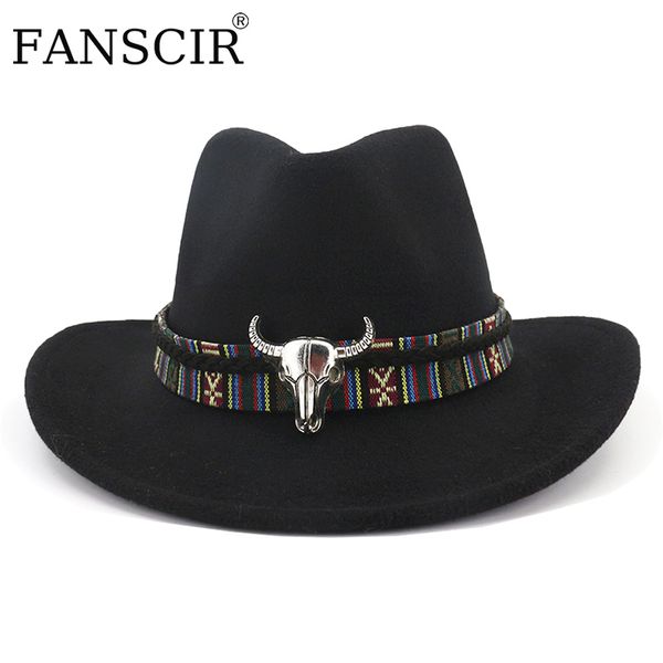 

wide brim hats bucket hats ethnic style cowboy hat men wool wide brim fedoras bull shaped decor western cowboy church hats women elegant par, Blue;gray