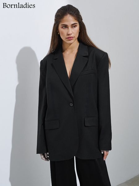 

womens suits blazers bornladies chic women singlebreasted suit jackets autumn winter loose female casual full sleeve outwear 230130, White;black