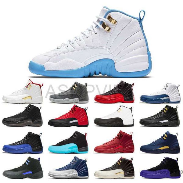 

2022 12s 12 original basketball shoes for man black purple bulls dark grey fiba flu game french blue gym red indigo michigan o-black taxi