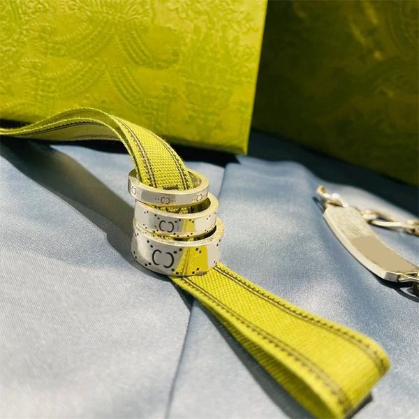 

letters designer jewelry luxury ring bee womens rings silver color multisize wide hiphop trendy classic couple ornaments anniversary vintage