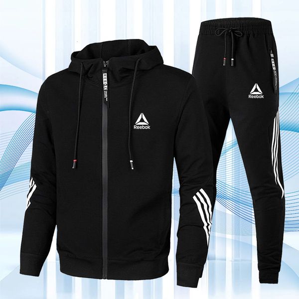 

men's tracksuits men women sport triangle letter printed zipper hoodie tracksuits fleece triple slant hoodies and pants set brand winte, Gray