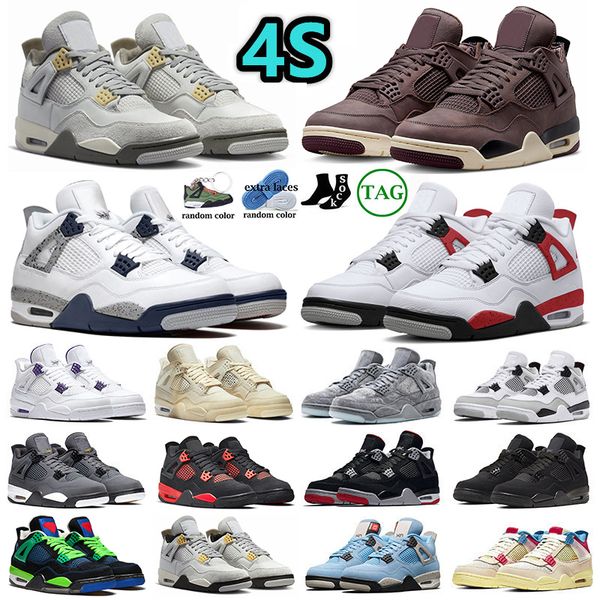 

high 4 basketball shoes men women jordens 4 4s a ma maniere black cat red cement offs white oreo military black thunder university blue mens