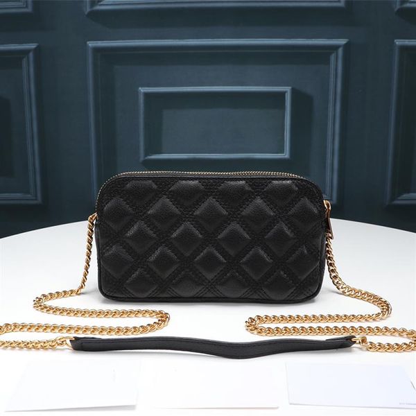 

luxurys designers women becky chain bag square double zipper handbag lady shoulder bags genuine leather mini wallet with box258s