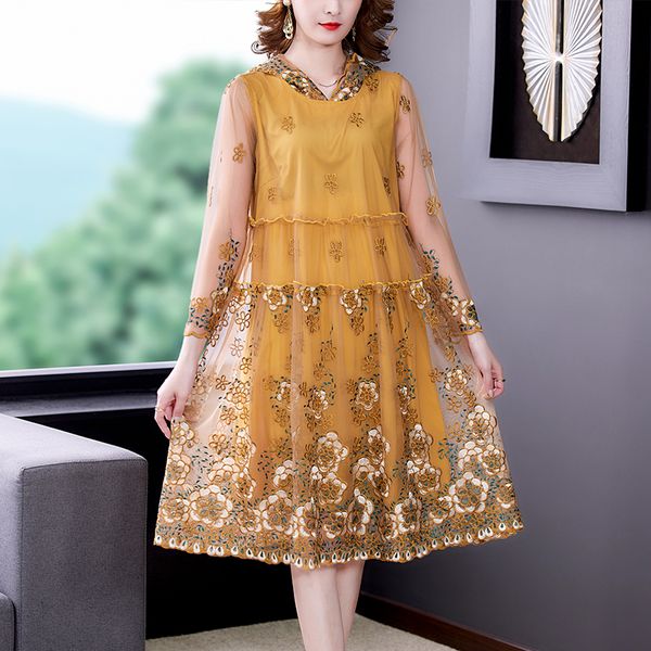 

casual dresses purple embroidery mesh hollow out dres korean fashion beach summer boho light elegant 230130, Black;gray