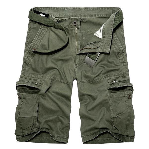 

men's shorts summer mens knee length cotton army cargo men casual multipocket loose shorts bermuda trousers drop 230130, White;black